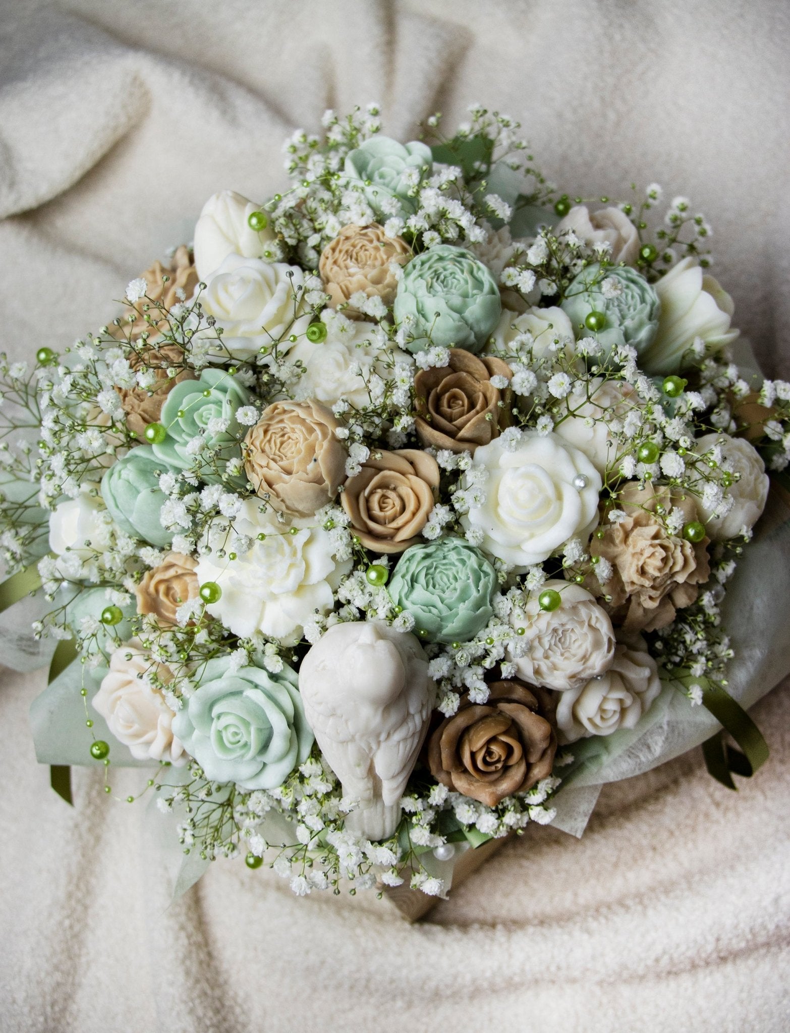 Wieczny bukiet woskowy elegancki Zapachowy w drewnie zielony - AURORA Meble i Dodatki - wnętrza z wyobraźnią Wieczny bukiet woskowy elegancki Zapachowy w drewnie zielony - Świece i zapachy - AURORA Meble i Dodatki - wnętrza z wyobraźnią